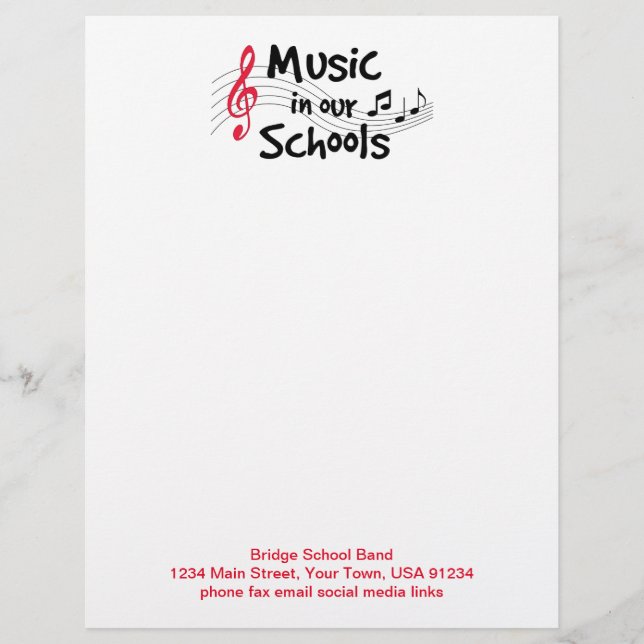 Tune in to Music on Your Letterhead (Front)