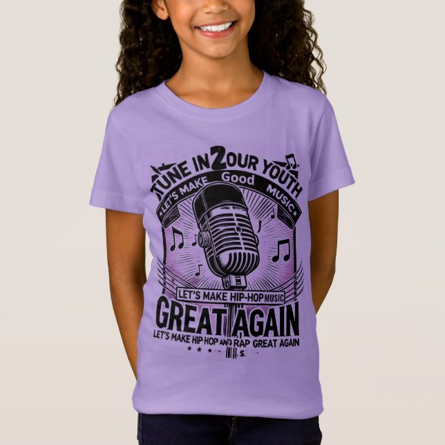 Tune In To Our Youth: Purple Hip Hop Tee (Front)