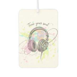 Tune Into Your Soul Headphones Watercolor Art Air Freshener
