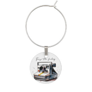 Tune Into Your Soul Headphones Watercolor Art Wine Charm