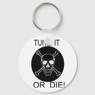 Tune It Or Die Circle Skull Keychain