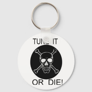 Tune It Or Die Circle Skull Keychain