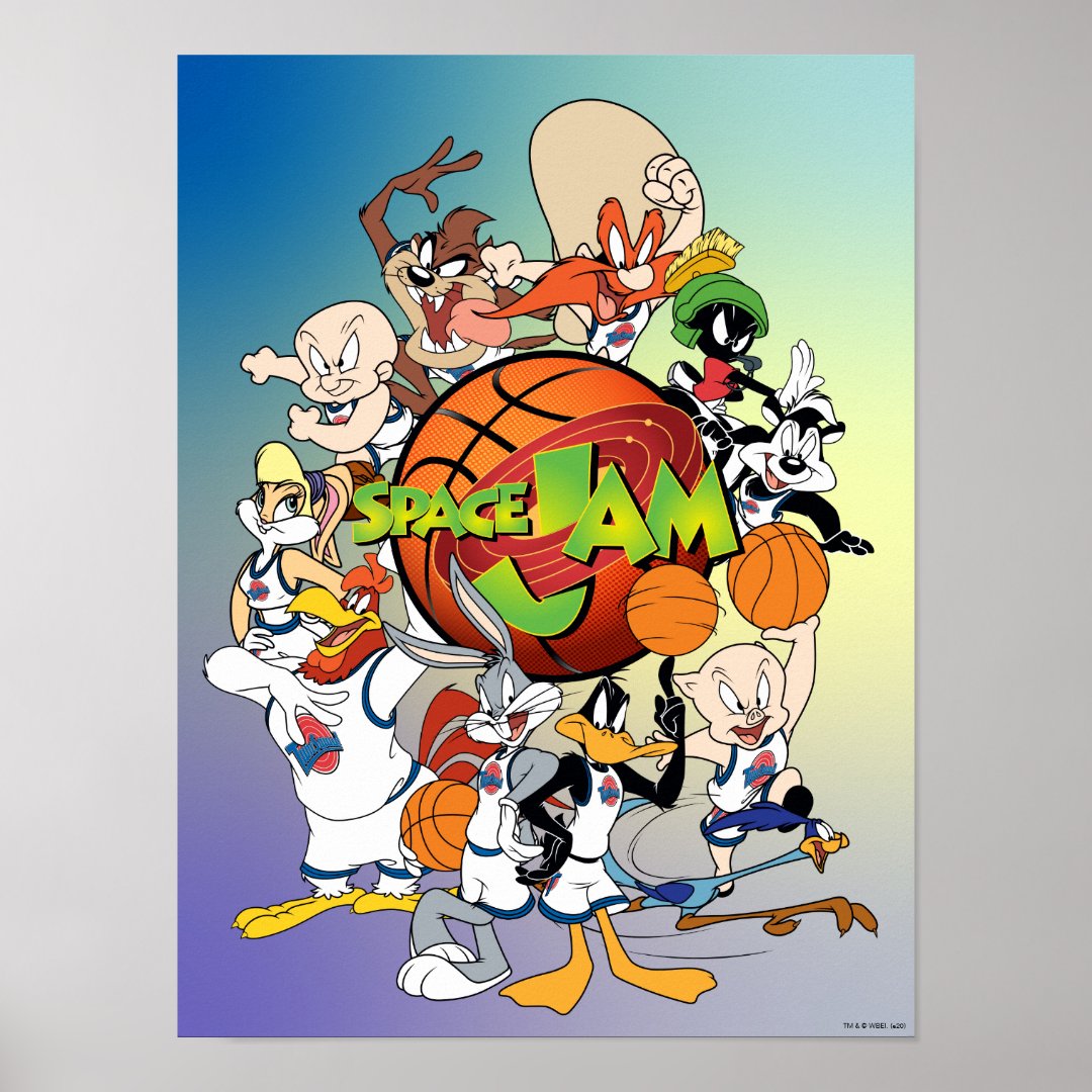 TUNE SQUAD™ Group SPACE JAM™ Logo Poster Zazzle