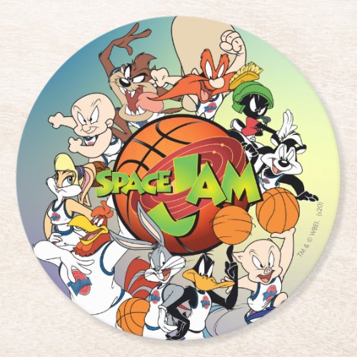 TUNE SQUAD Group SPACE JAM Logo Round Paper Coaster