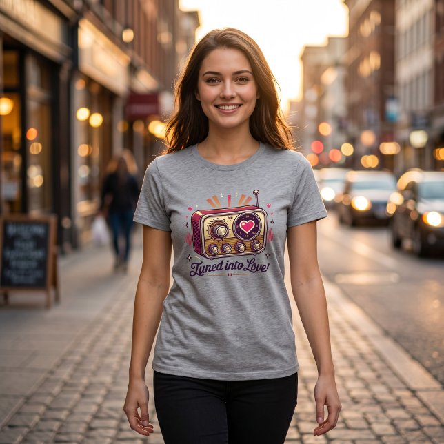 Tuned Into Love Retro Radio Design Tri-Blend Shirt (Creator Uploaded)