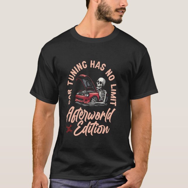 Tuner Skeleton Garage Mechanic - Workshop Car Tuni T-Shirt (Front)