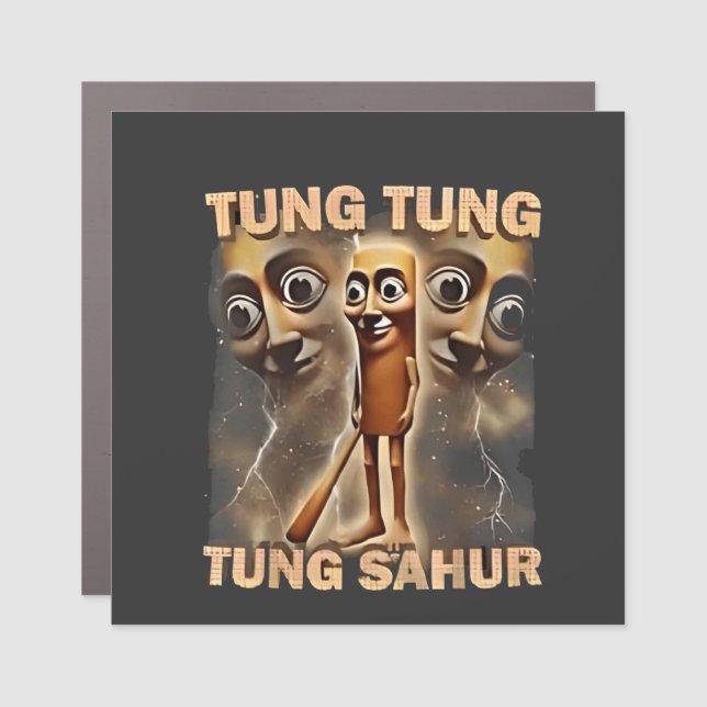 Tung tung tung sahur Brainrot Meme Car Magnet (Front)
