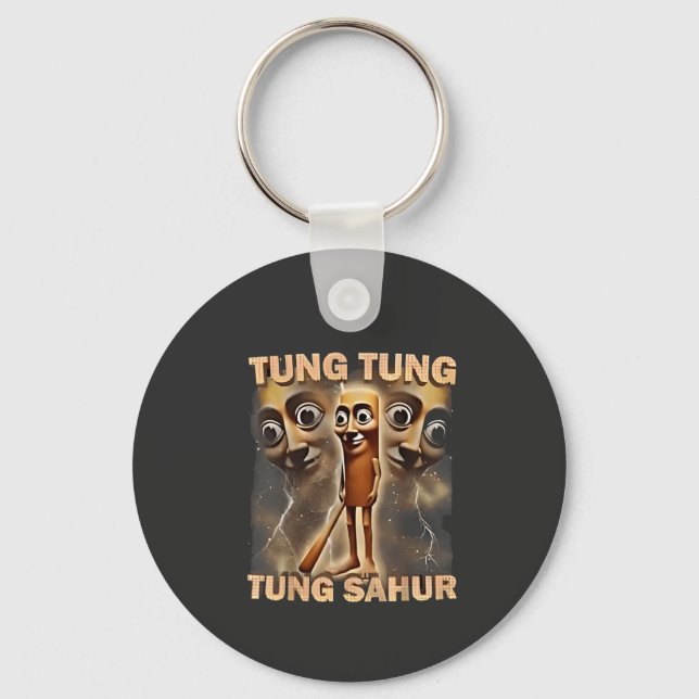 Tung tung tung sahur Brainrot Meme Keychain (Front)