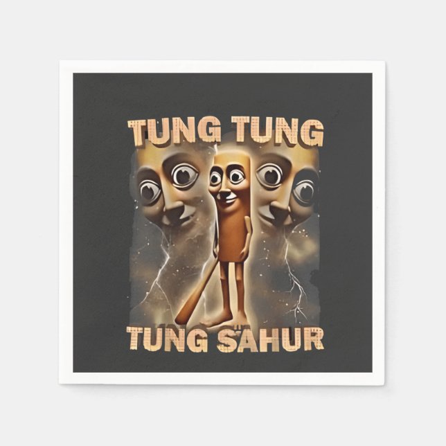 Tung tung tung sahur Brainrot Meme Napkins (Front)