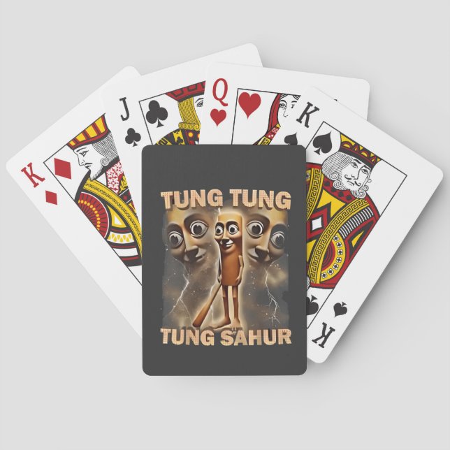 Tung tung tung sahur Brainrot Meme Poker Cards (Back)