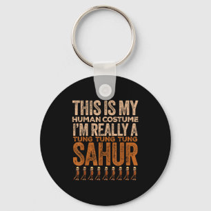 Tung Tung Tung Sahur Human Costume Funny Halloween Keychain