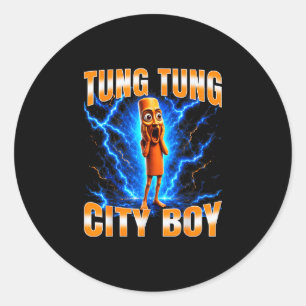 Tung tung tung sahur is calling funny meme classic round sticker