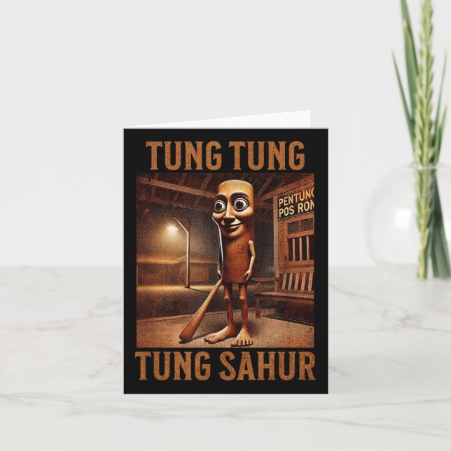 Tung Tung Tung Sahur Italian Brainrot Meme  Card (Front)