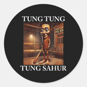 Tung Tung Tung Sahur Italian Brainrot Meme Funny Classic Round Sticker