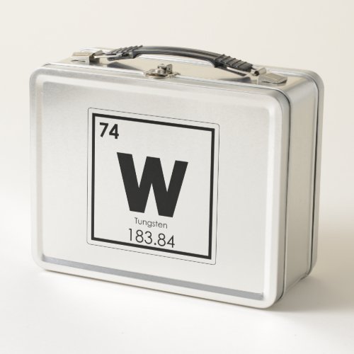 Tungsten chemical element symbol chemistry formula metal lunch box