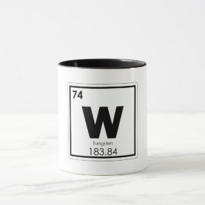 Tungsten chemical element symbol chemistry formula mug