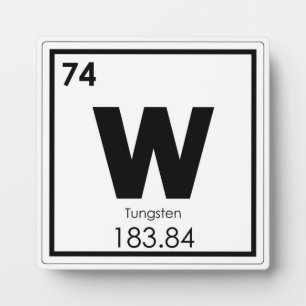 Tungsten chemical element symbol chemistry formula plaque