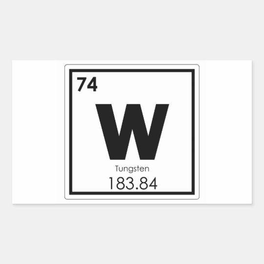 Tungsten chemical element symbol chemistry formula rectangular sticker