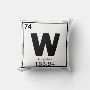 Tungsten chemical element symbol chemistry formula throw pillow