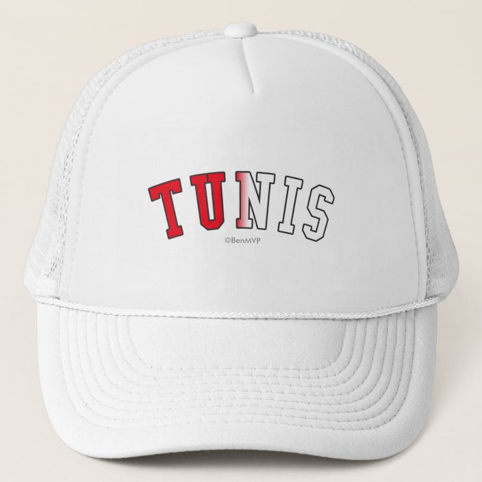 Tunis in Tunisia National Flag Colors Mesh Hat