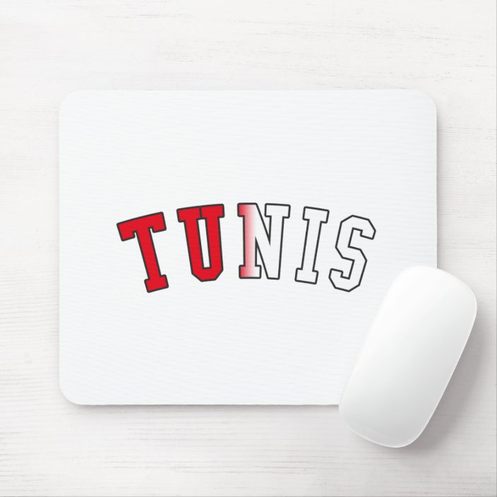 Tunis in Tunisia National Flag Colors Mouse Pad