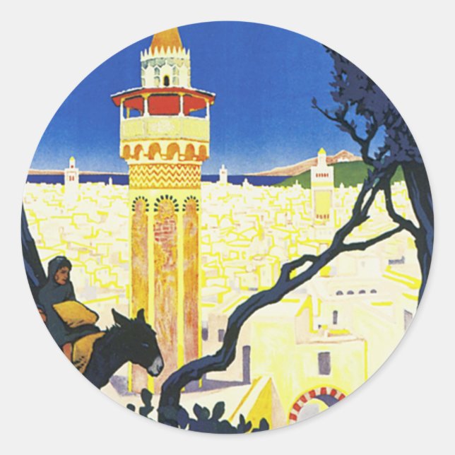 Tunis ~ L'Orient Aux Portes de Marseille Classic Round Sticker (Front)