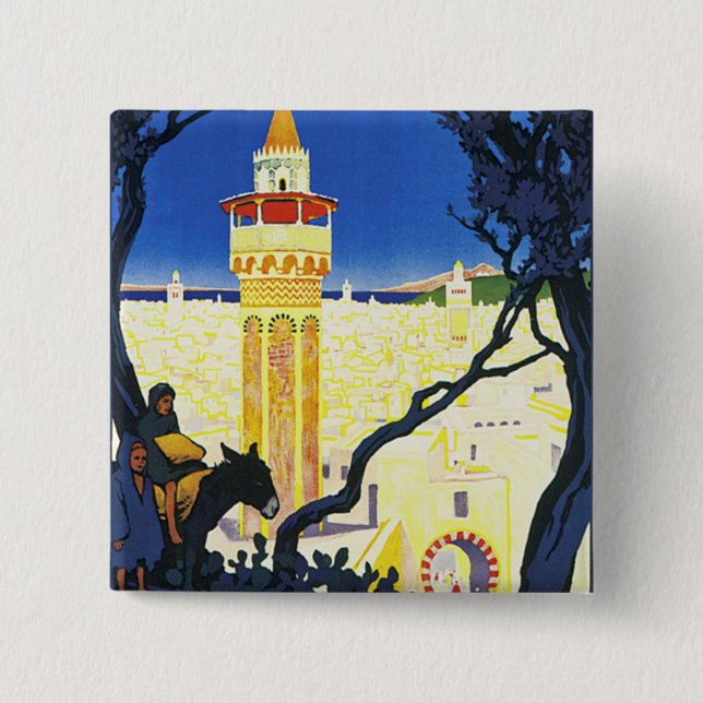 Tunis ~ L'Orient Aux Portes de Marseille Pinback Button (Front)