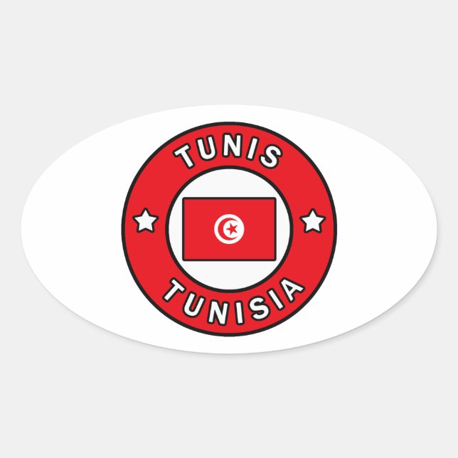 Tunis Tunisia Oval Sticker (Front)