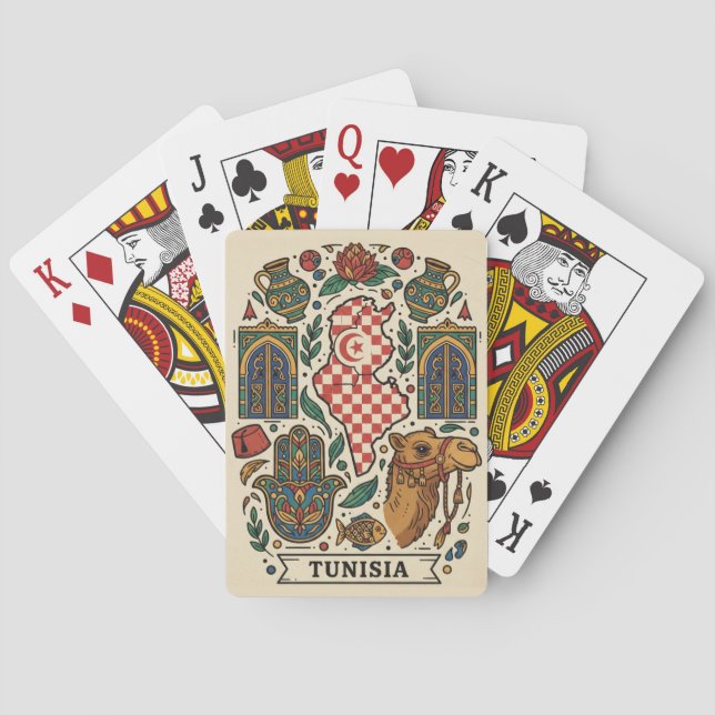 Tunis Tunisia Travel Poker Cards (Back)