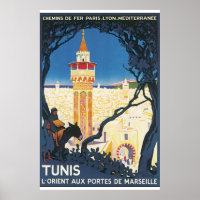 Tunis Vintage Travel Poster