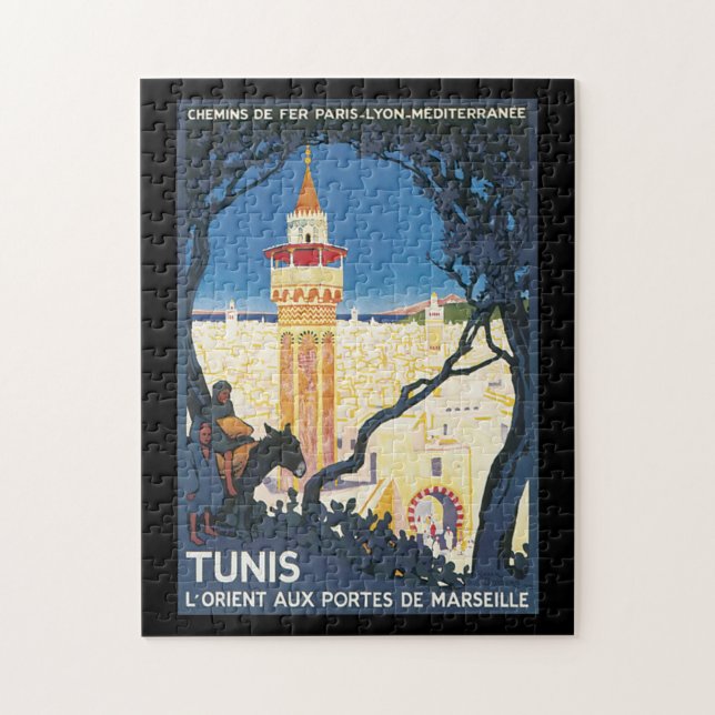 Tunis Vintage Travel Poster Jigsaw Puzzle (Vertical)