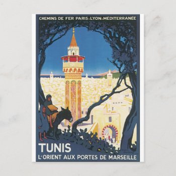 Tunis Vintage Travel Poster Postcard by travelpostervintage at Zazzle