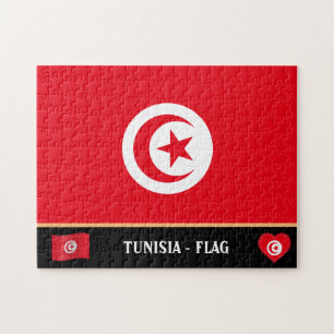 Tunisa Flag & Tunisan country / Tunisia Jigsaw Puzzle