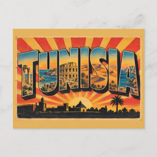 Tunisia Amphitheater Dunes Coast Vintage Travel Postcard