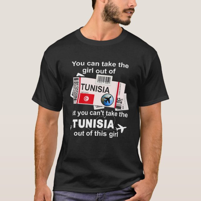 Tunisia Boarding Pass  Tunisia Girl  Tunisia T-Shirt (Front)