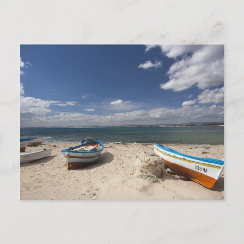 Tunisia Cap Bon Hammamet fishing boats on Postcard
