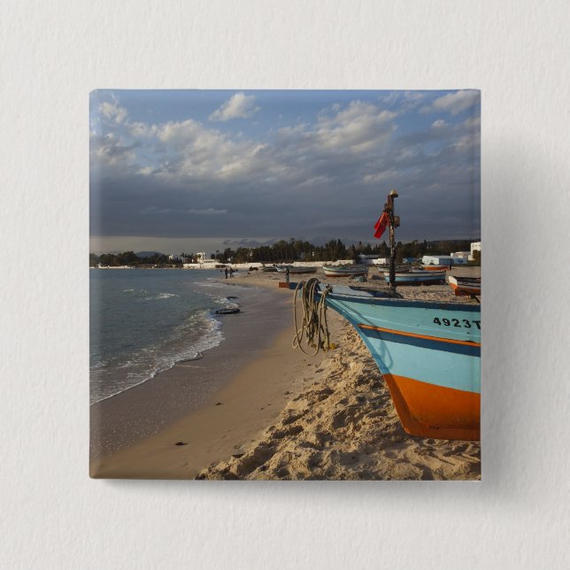 Tunisia, Cap Bon, Hammamet, waterfront, Pinback Button (Front)