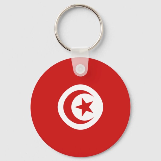 Tunisia Fisheye Flag Keychain (Front)