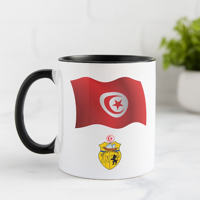 Tunisia Flag and Coat of Arms Patriotic Tunisian  Mug (Creator Uploaded)