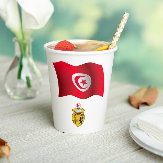 Tunisia Flag and Coat of Arms Patriotic Tunisian  Paper Cups (Creator Uploaded)