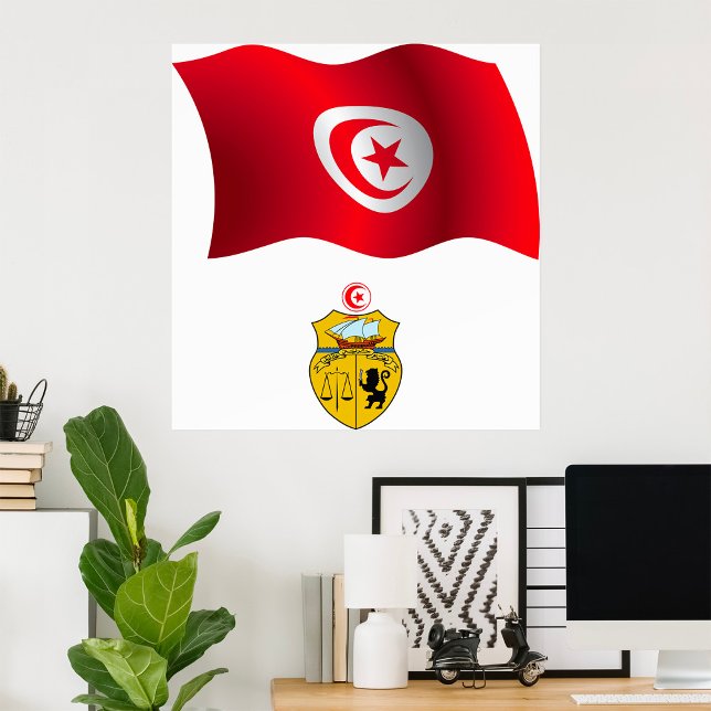Tunisia Flag and Coat of Arms Patriotic Tunisian  Poster (Creator Uploaded)