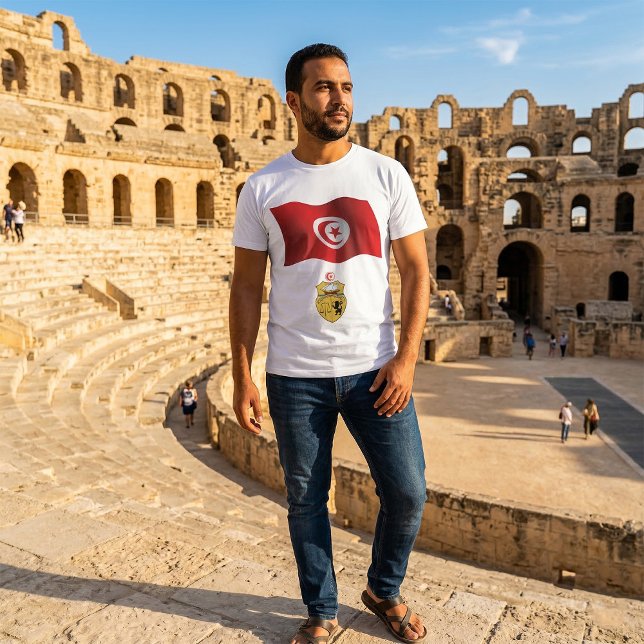 Tunisia Flag and Coat of Arms Patriotic Tunisian  T-Shirt (Creator Uploaded)