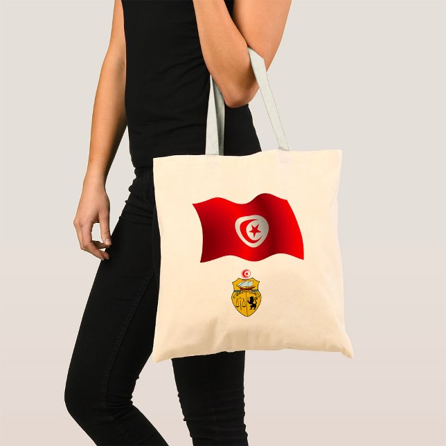 Tunisia Flag and Coat of Arms Patriotic Tunisian  Tote Bag (Creator Uploaded)