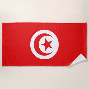 Tunisia Flag Beach Towel