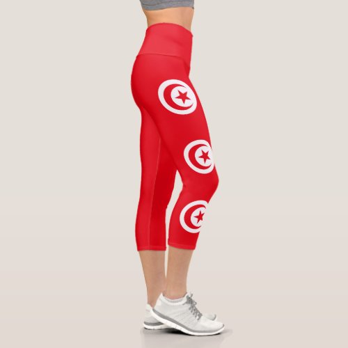 Tunisia Flag Capri Leggings