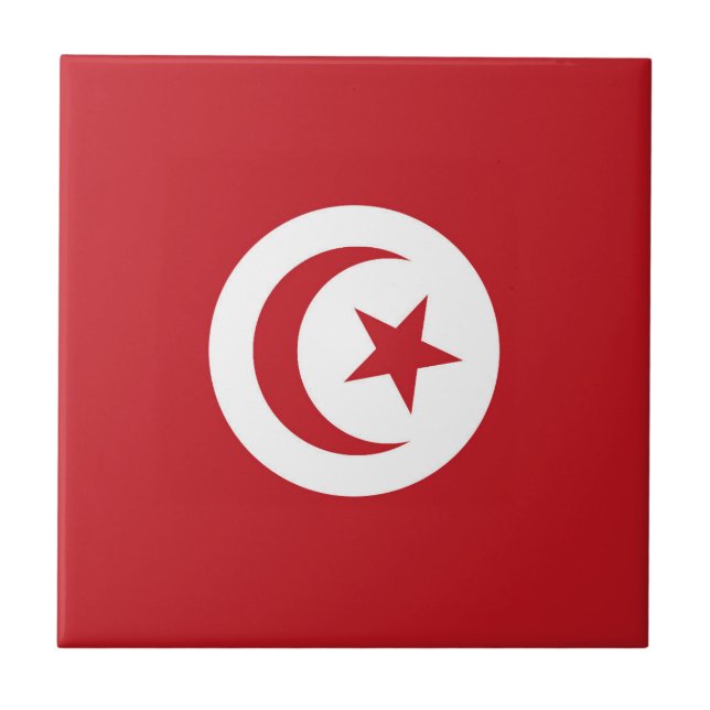 Tunisia flag ceramic tile (Front)