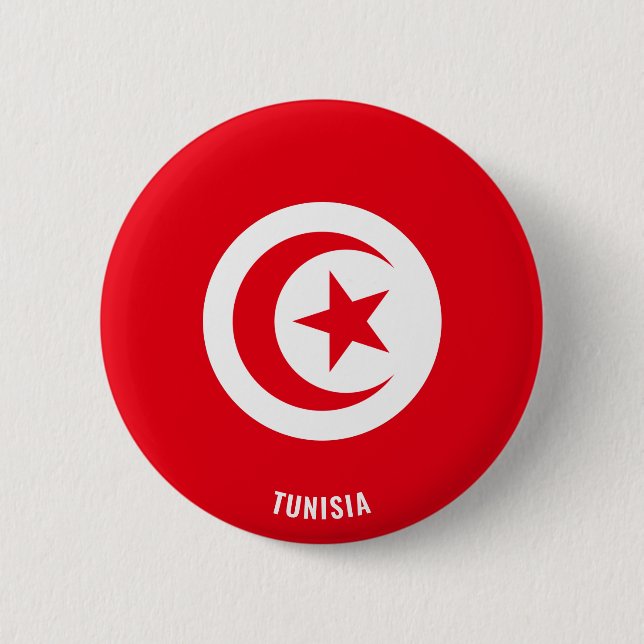 Tunisia Flag Charming Patriotic Button (Front)