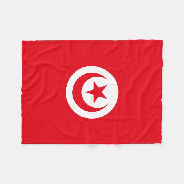 Tunisia Flag Fleece Blanket (Front (Horizontal))