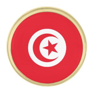 Tunisia Flag Gold Finish Lapel Pin