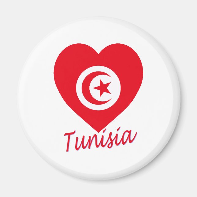 Tunisia Flag Heart Magnet (Front)